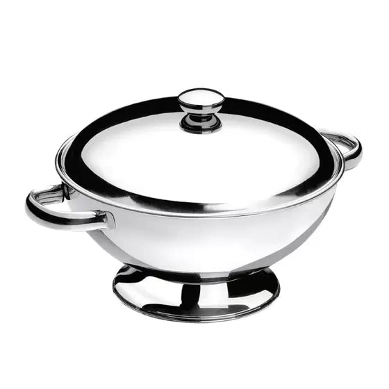 Soup Bowl  with Lid Stainless Steel 18/10  28 cm 2,5 L  Made in Brazil