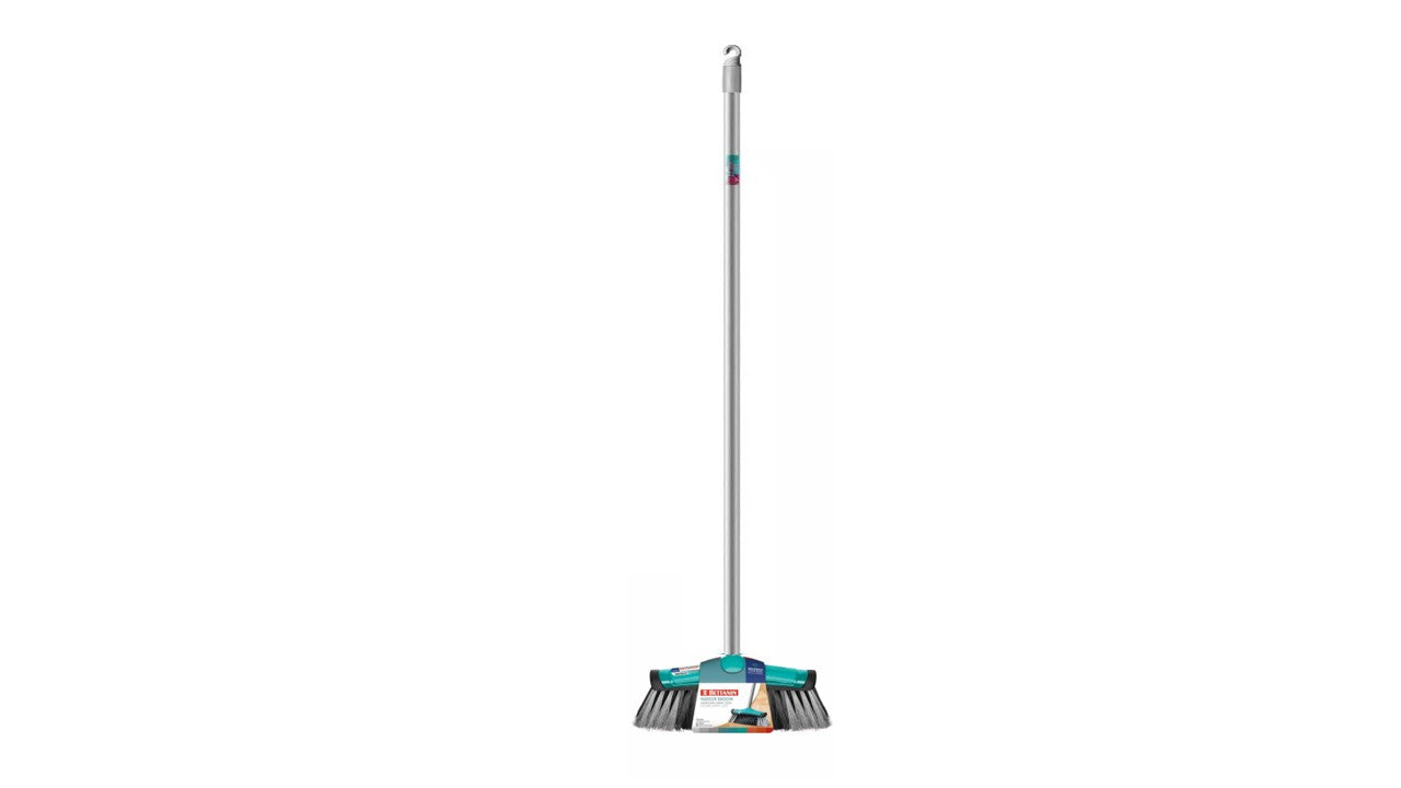 Bettanin Floor Broom with Strong Iron Handle Made in Brazil - Upright Long Handle Broom with Stiff Bristles - Multipurpose Cleaning Tool Perfect for Home or Office Use - Ideal for All Sweeping Cleaning Job