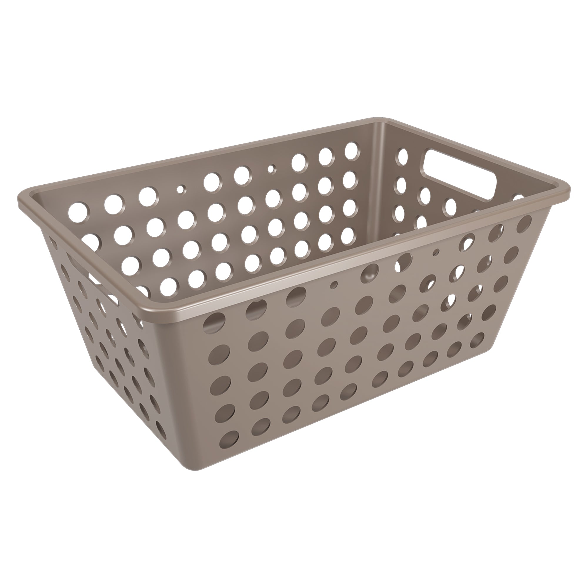 Coza Plastic Basket Beige   4,4 L  28,8 X 19,1 X 12,3 cm Organizer Made in Brazil