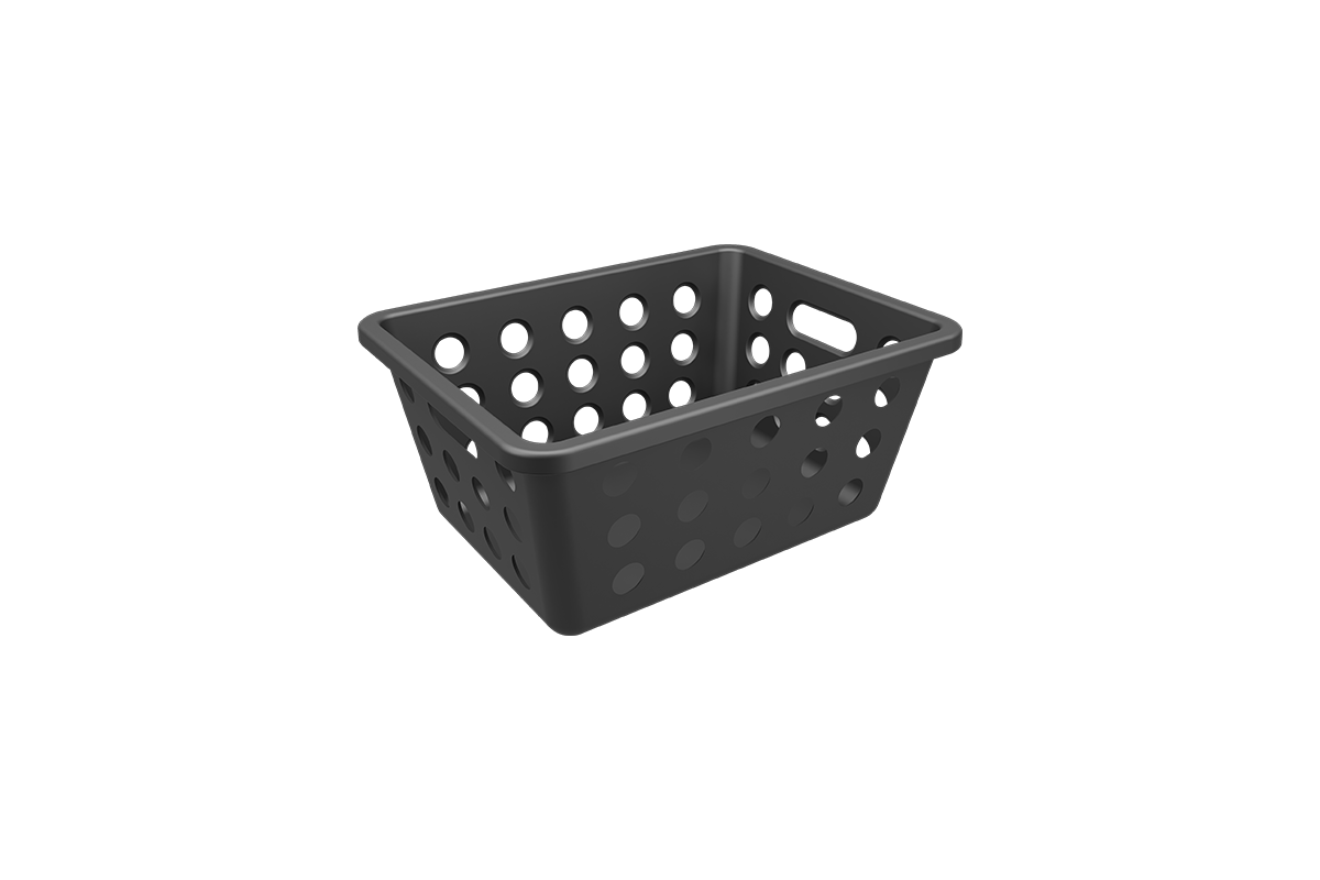 Coza Plastic Basket  Black   1,2  L  18,6 X 14,2 X 8,6 cm Organizer Made in Brazil