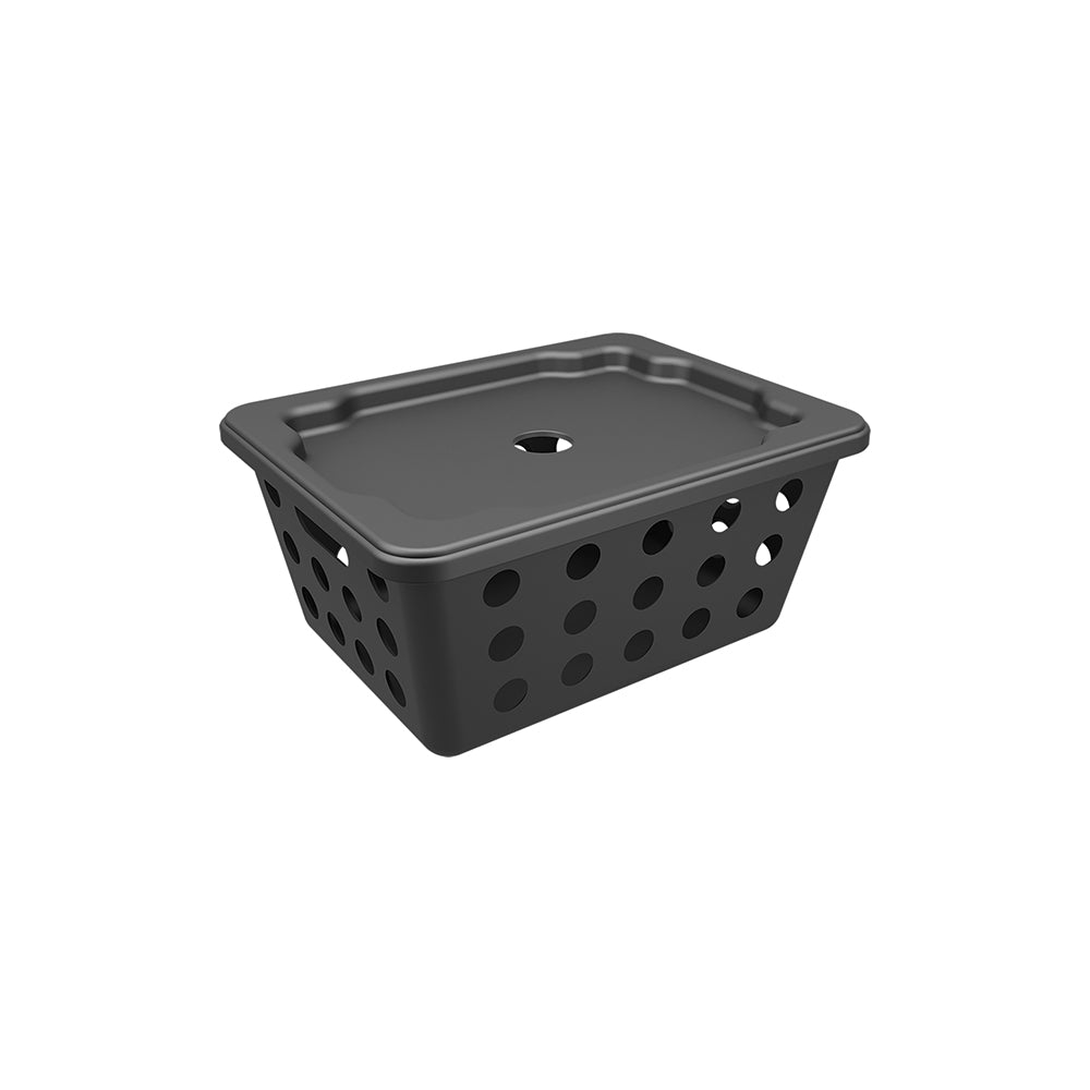 Coza Plastic Basket Black1,2 L   with Lid  18,6 X 14,2 X 8,6 cm   Organizer Made in Brazil