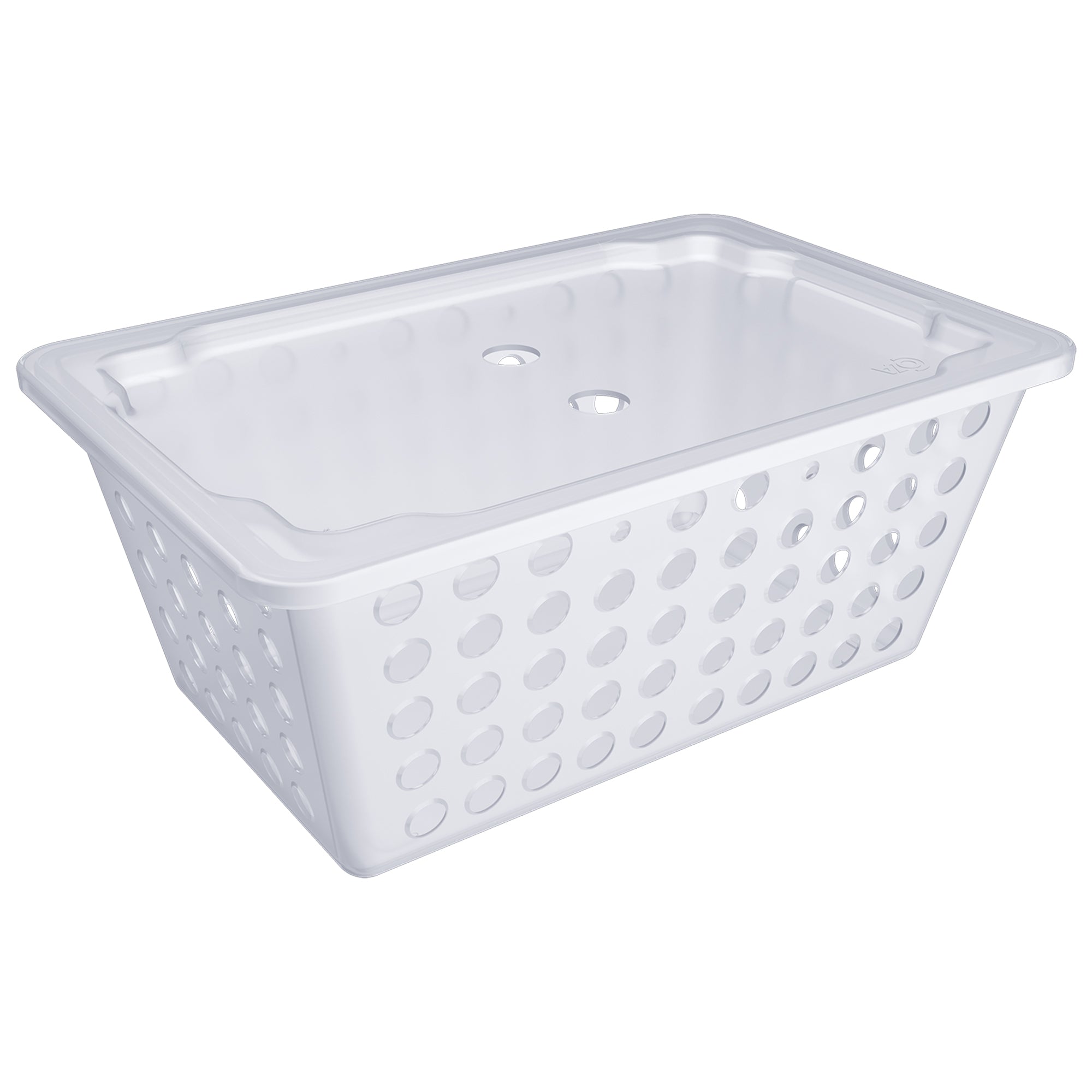 Coza Plastic Basket White 4,4 L   with Lid   29,7 X 19,6 X 12,6 cm  Organizer Made in Brazil