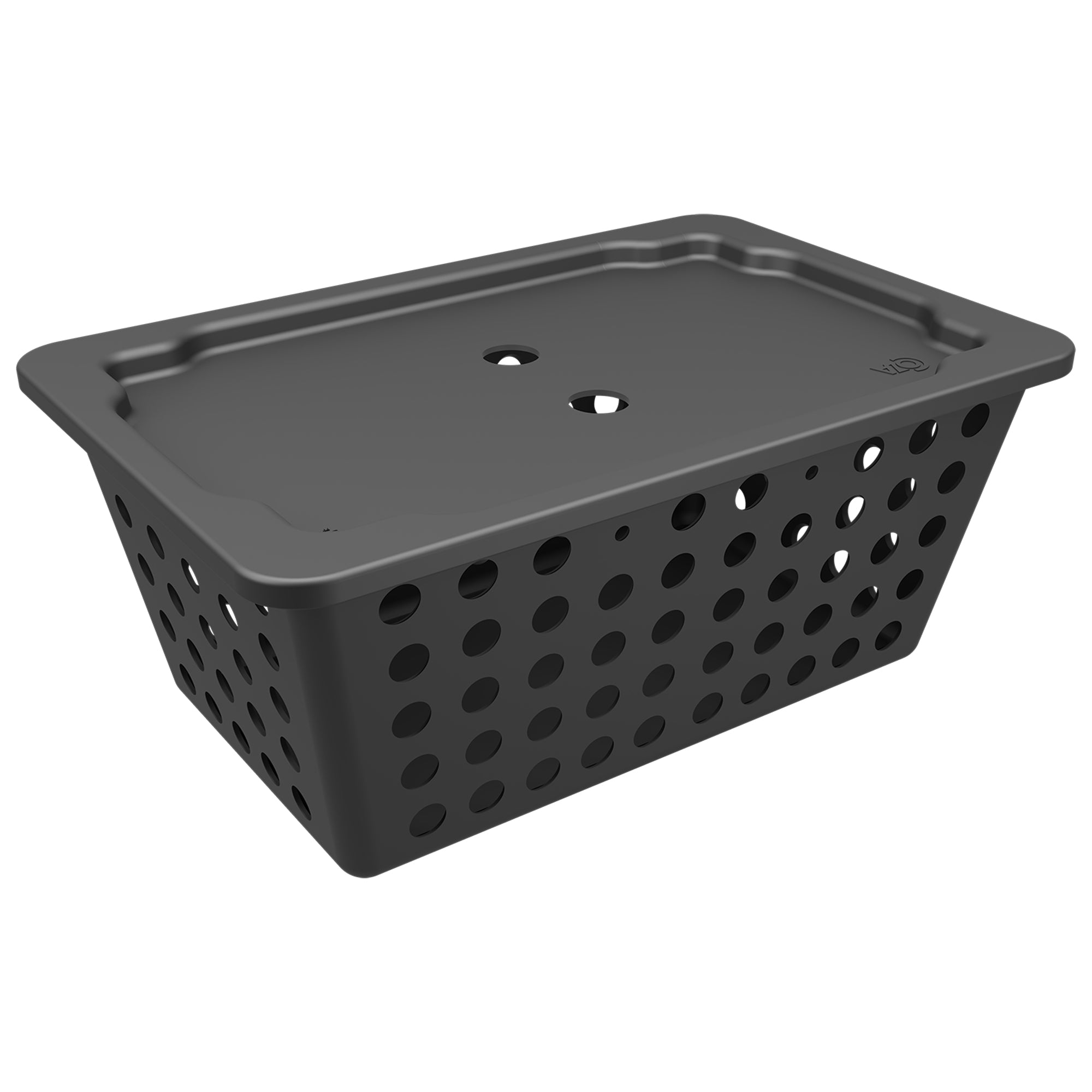 Coza Plastic Basket Black  4,4 L   with Lid   29,7 X 19,6 X 12,6 cm  Organizer Made in Brazil