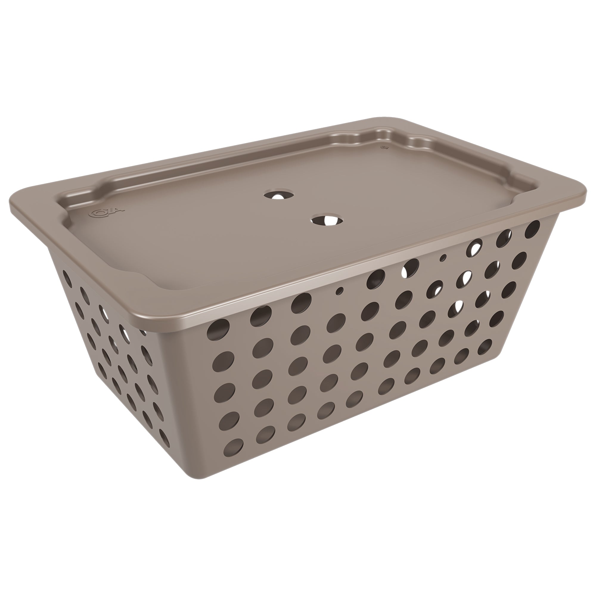 Coza Plastic Basket Beige 4,4 L   with Lid   29,7 X 19,6 X 12,6 cm  Organizer Made in Brazil