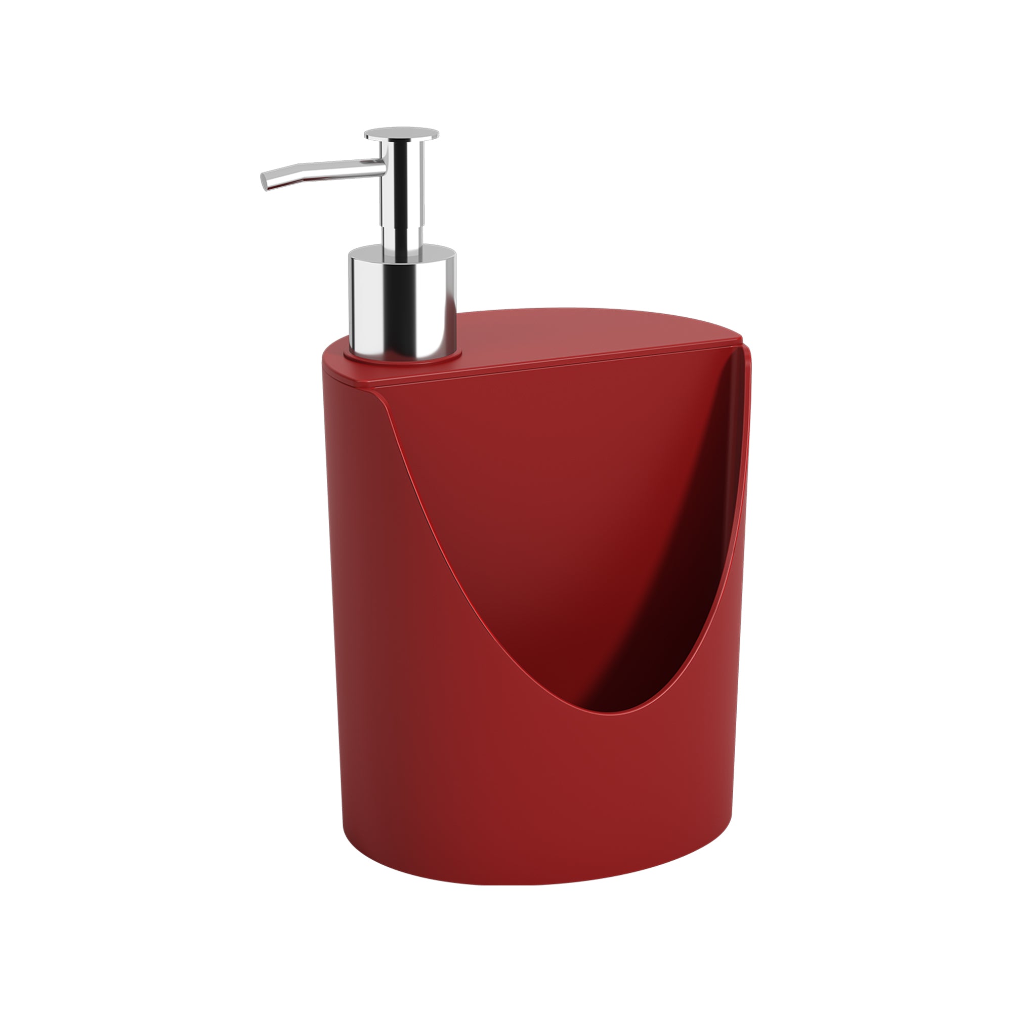 Coza Soap Dispenser Red 600 ml with Sponge Holder Kitchen Made in Brazil