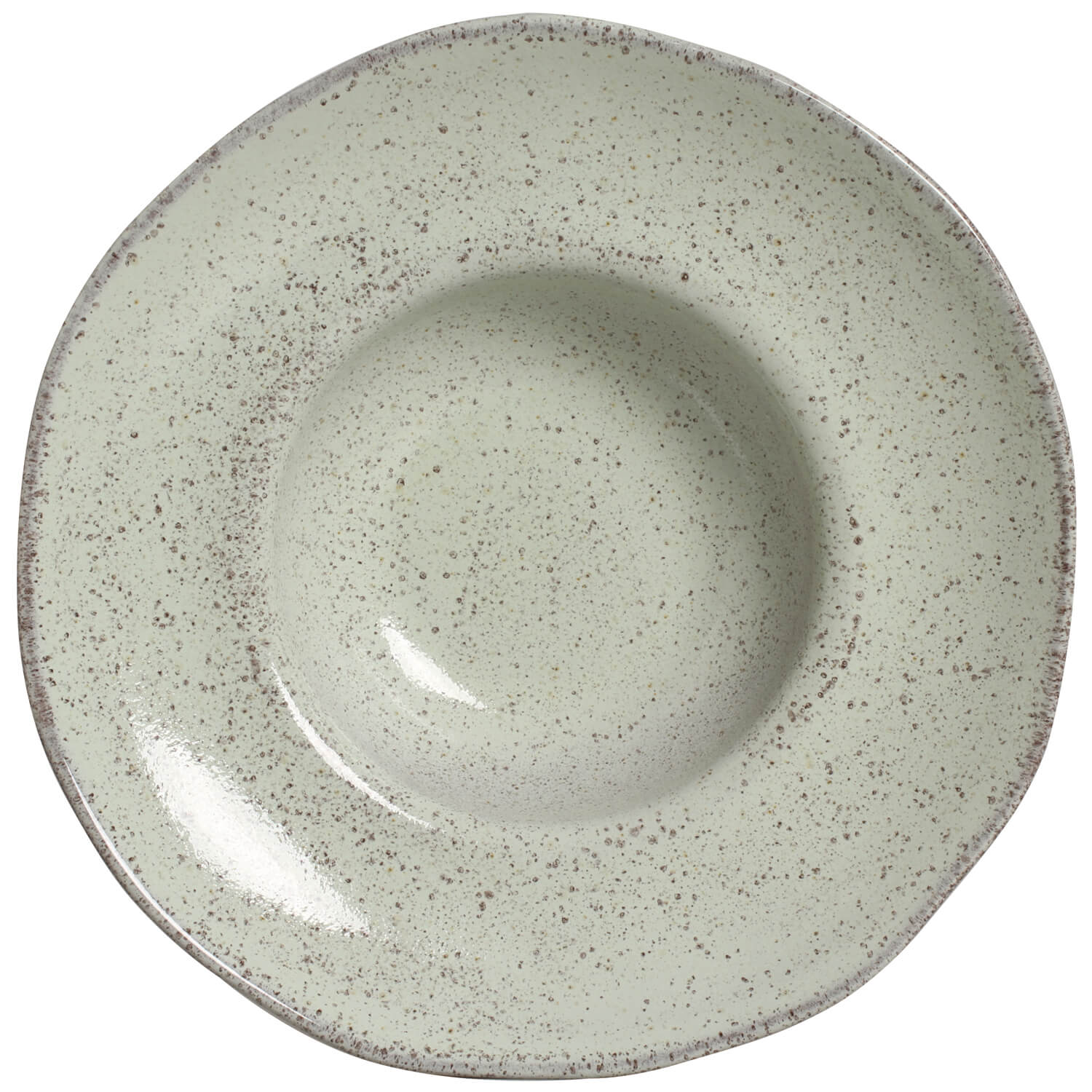 Pasta Dinner Plate Deep Rim Stoneware 28 cm  x 6,5 cm 450 ml Pistache  Colour Made in Brazil Organic Shape Porto Brasil Ceramic Make a Set