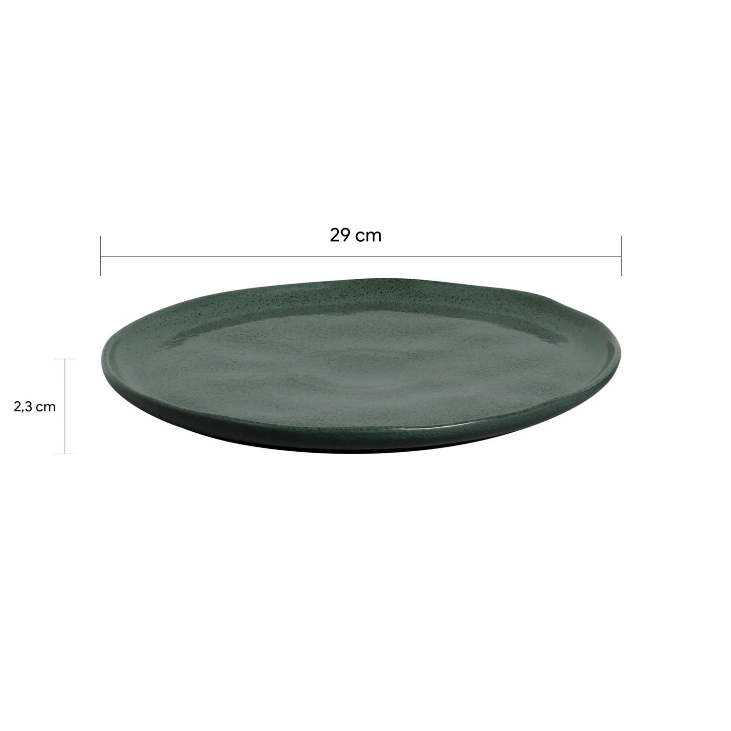 Dinner Plate Stoneware 29 cm Porto Brasil  Bio Shape Greenery Colour Made in Brazil Ceramic Make a Set