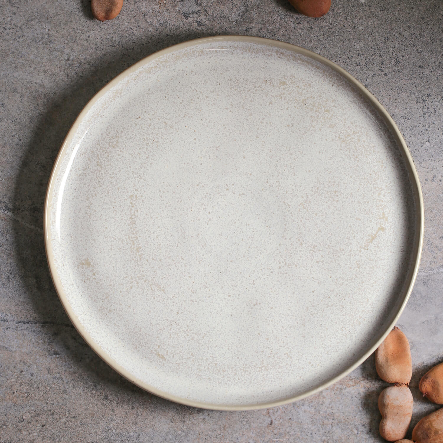 Dinner Plate Stoneware 29 cm Porto Brasil  Bio Shape Latte Colour Made in Brazil Ceramic Make a Set