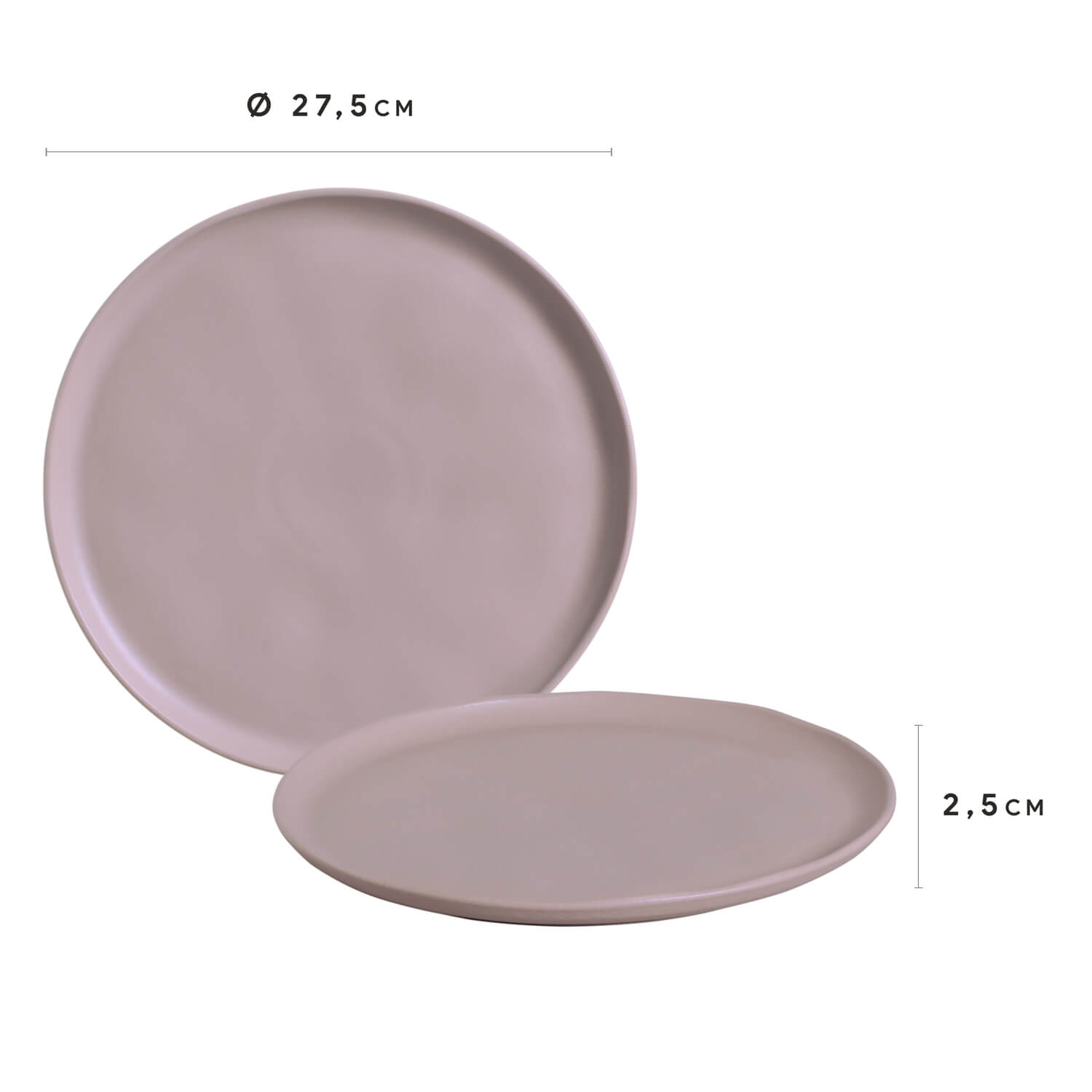 Dinner Plate Stoneware 27.5 cm Porto Brasil  Bio Shape Mahogany Colour Made in Brazil Ceramic Make a Set