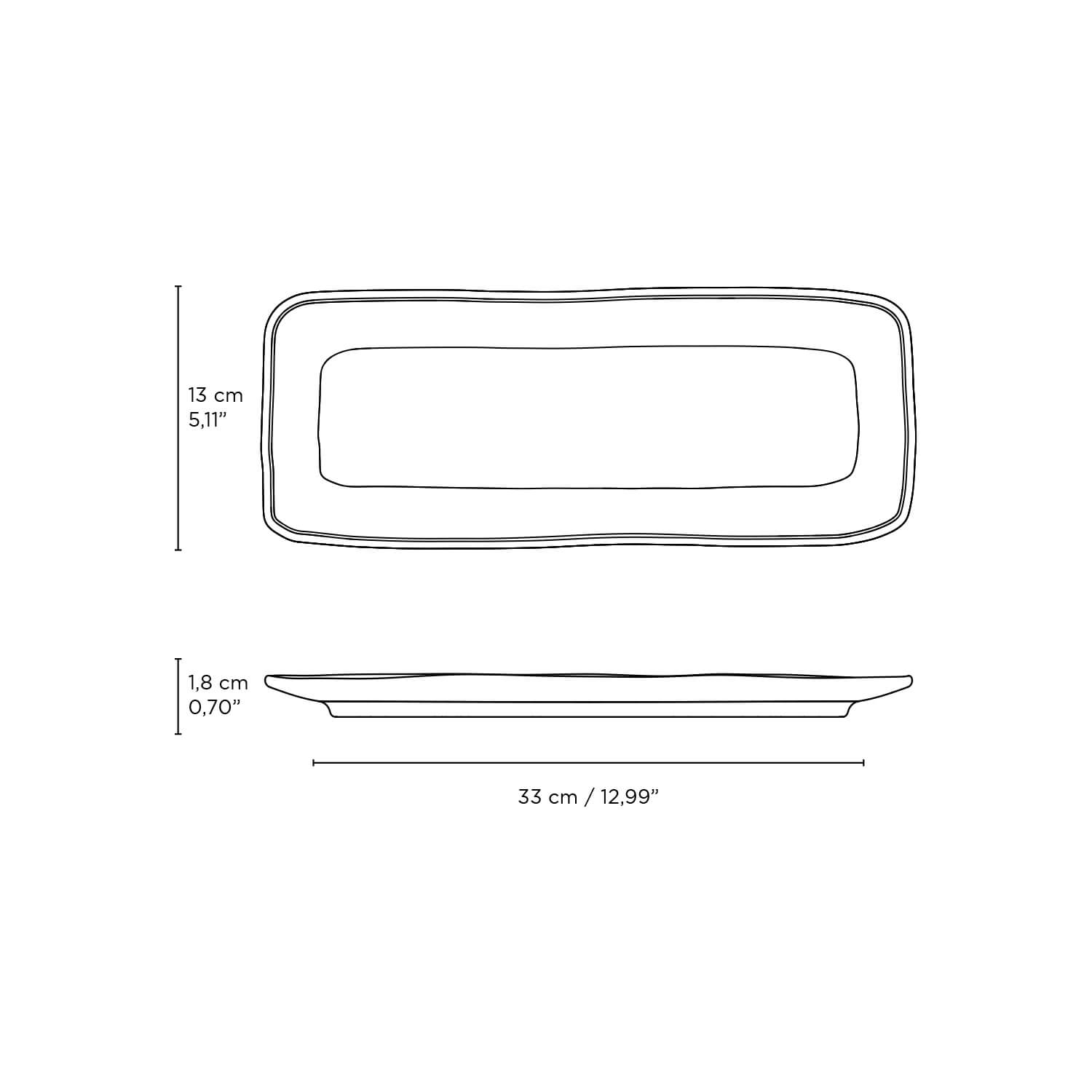 Platter Tray Stoneware 33 cm x 13 cm  Pistache Colour Made in Brazil Organic Shape Porto Brasil Ceramic Make a Set