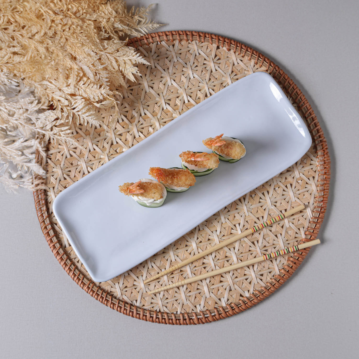 Platter Tray Stoneware 33 cm x 13 cm  New White  Colour Made in Brazil Organic Shape Porto Brasil Ceramic Make a Set