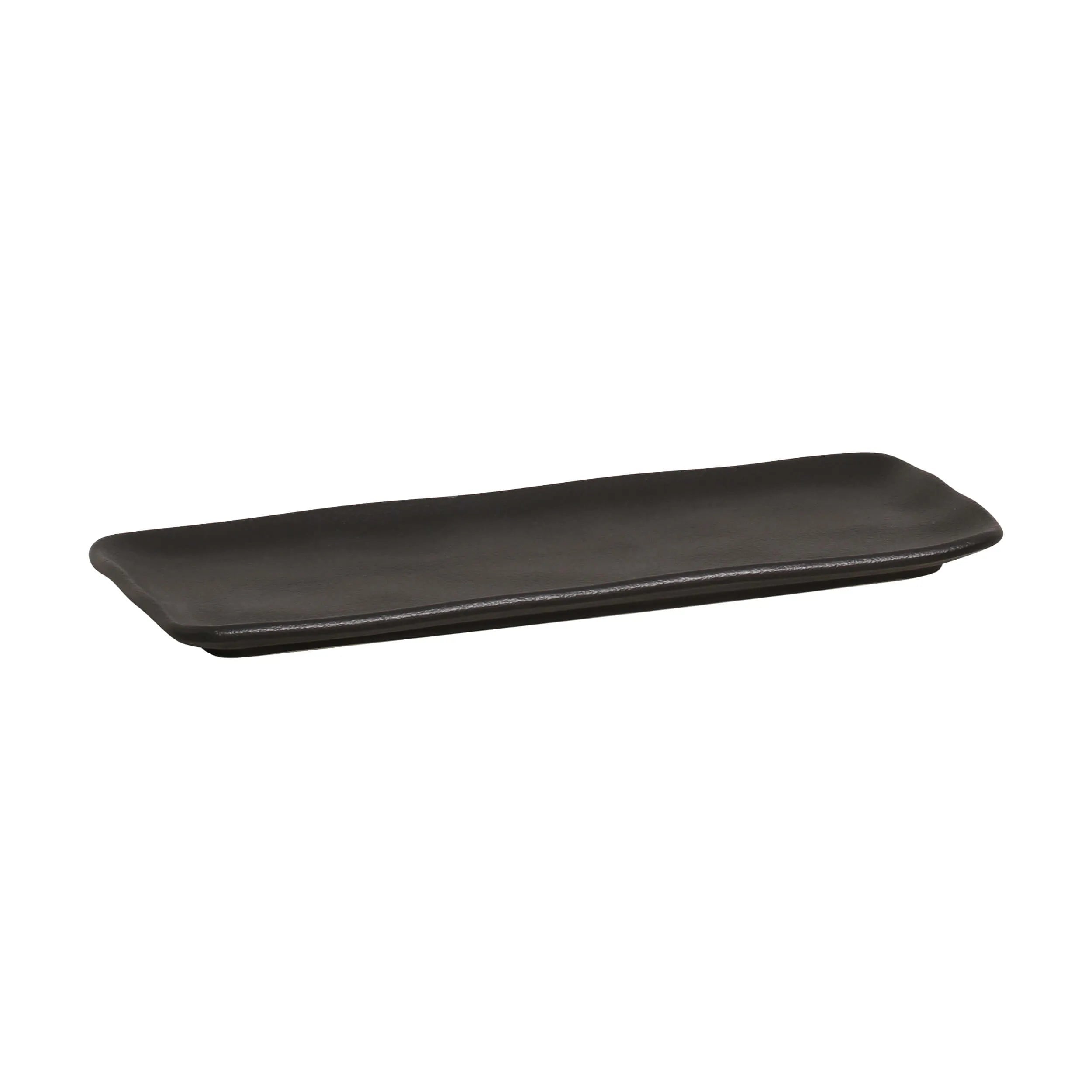 Platter Tray Stoneware 33 cm x 13 cm  Black Matt Colour Made in Brazil Organic Shape Porto Brasil Ceramic Make a Set