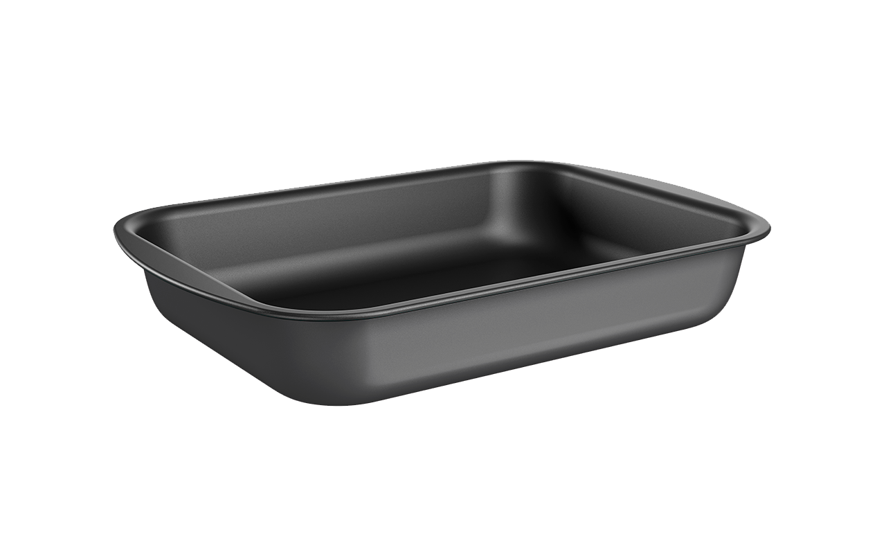 Brinox Rectangular Non-stick Roasting Pan (33.5 x 24 x 6.1 cm) - Deep Baking Mold - Easy to cook and clean - Made in Brazil with high quality Aluminium.