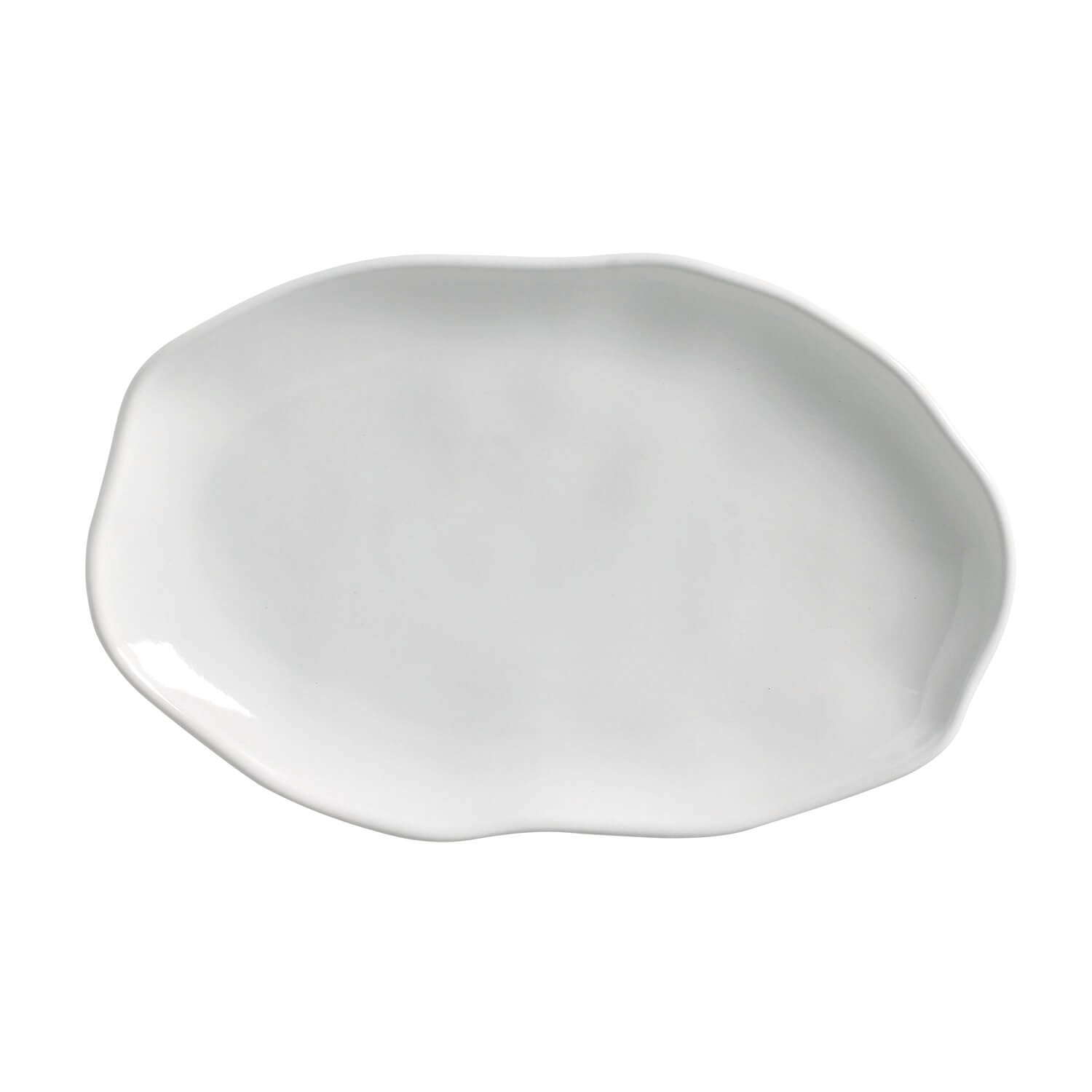 Platter Tray Shallow   Stoneware 30 cm x 20 cm New White Colour Made in Brazil Organic Shape Porto Brasil Ceramic Make a Set