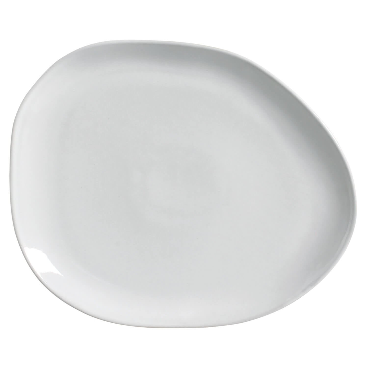 Dinner Plate Oval Stoneware 31 cm  New White Colour Made in Brazil Organic Shape Porto Brasil Ceramic Make a Set