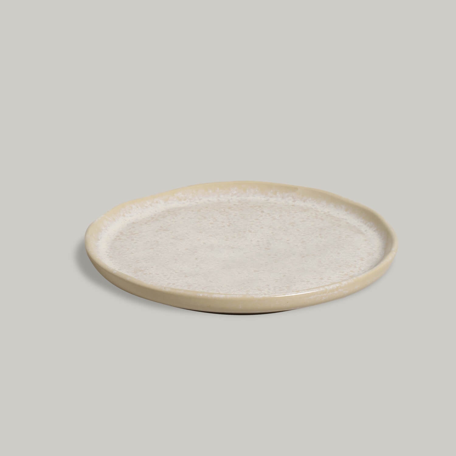 Bread Plate Stoneware 15.5 cm x 1.6 cm  Latte Colour Made in Brazil Bio Shape Porto Brasil Ceramic Make a Set