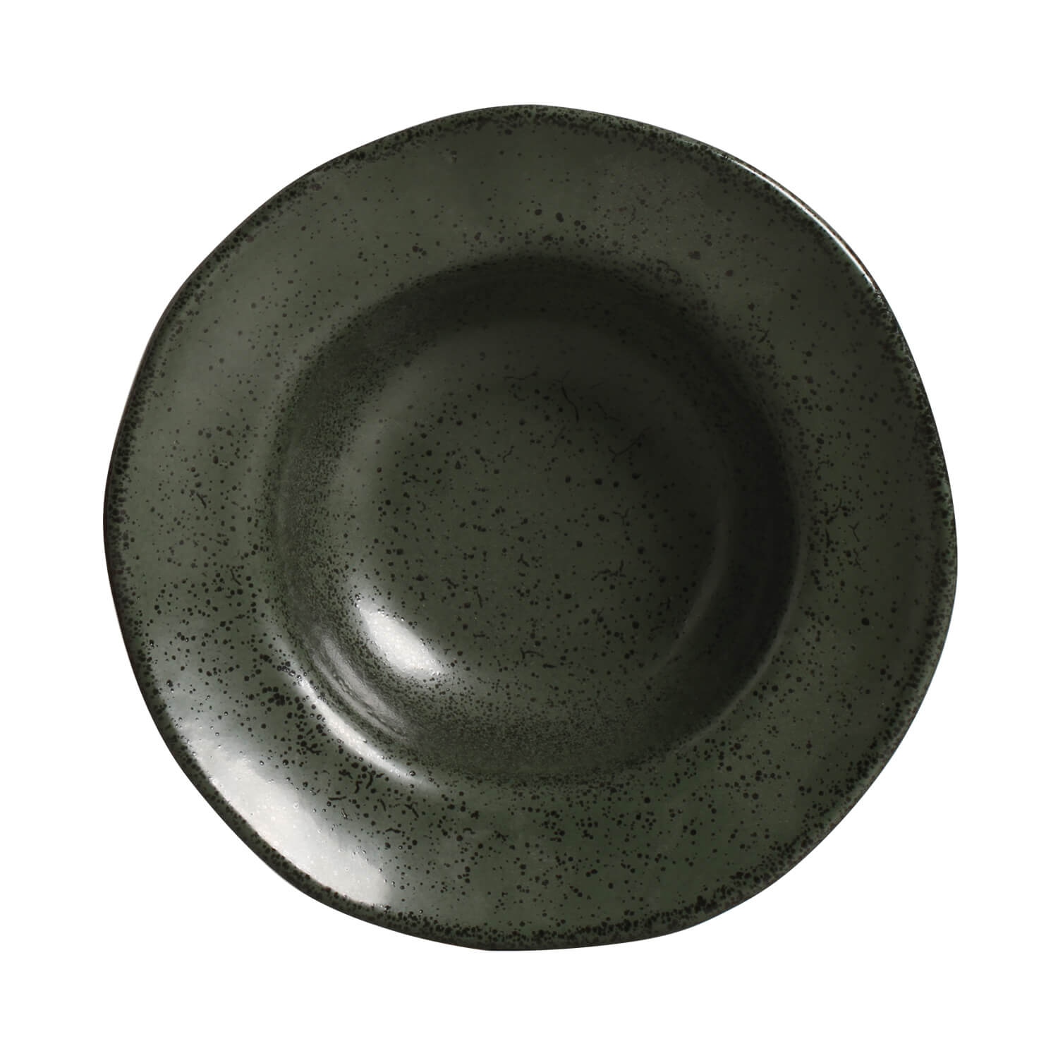 Hat  Plate Deep Rim Stoneware 19 x5.5 cm 250 ML  Greenery Colour Made in Brazil Organic Shape Porto Brasil Ceramic Make a Set