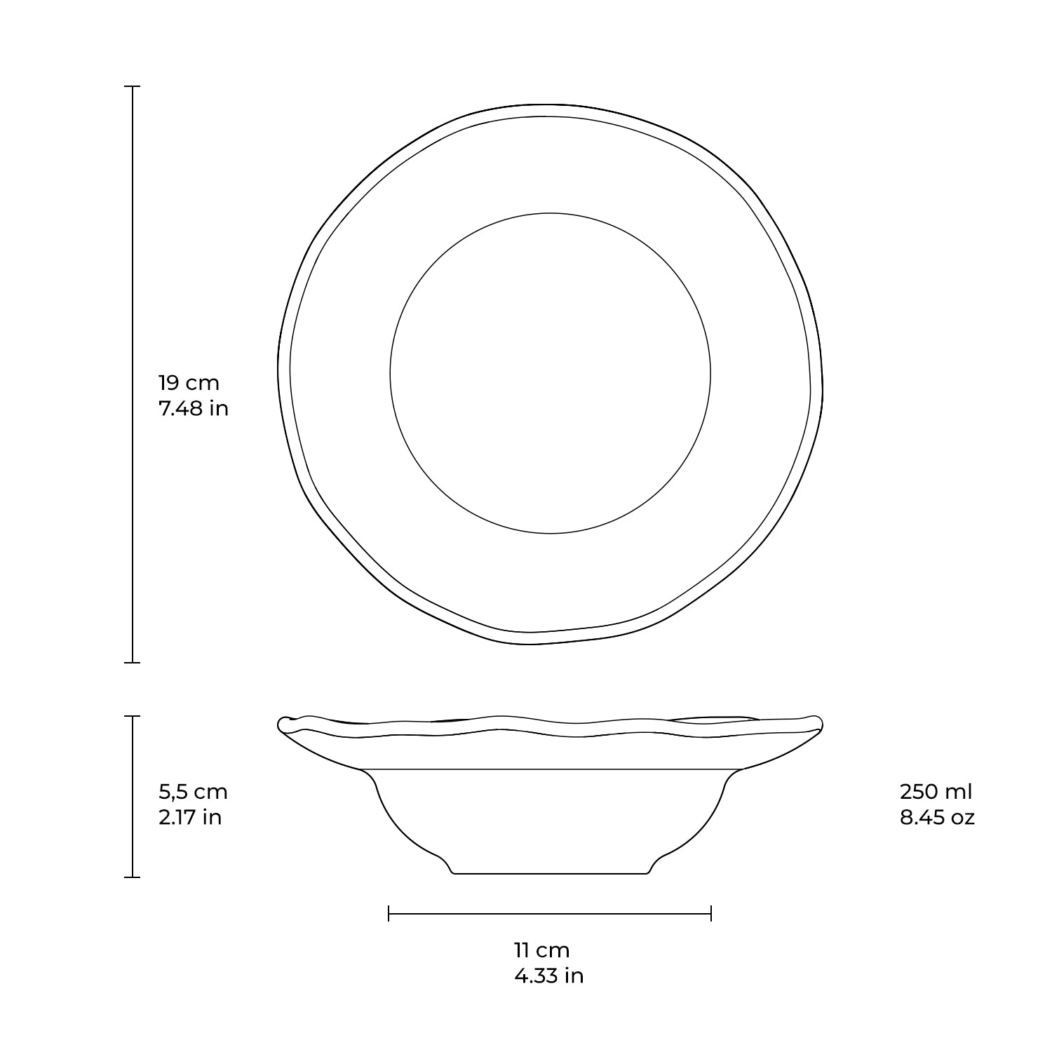 Hat  Plate Deep Rim Stoneware 19 x5.5 cm 250 ML  Greenery Colour Made in Brazil Organic Shape Porto Brasil Ceramic Make a Set