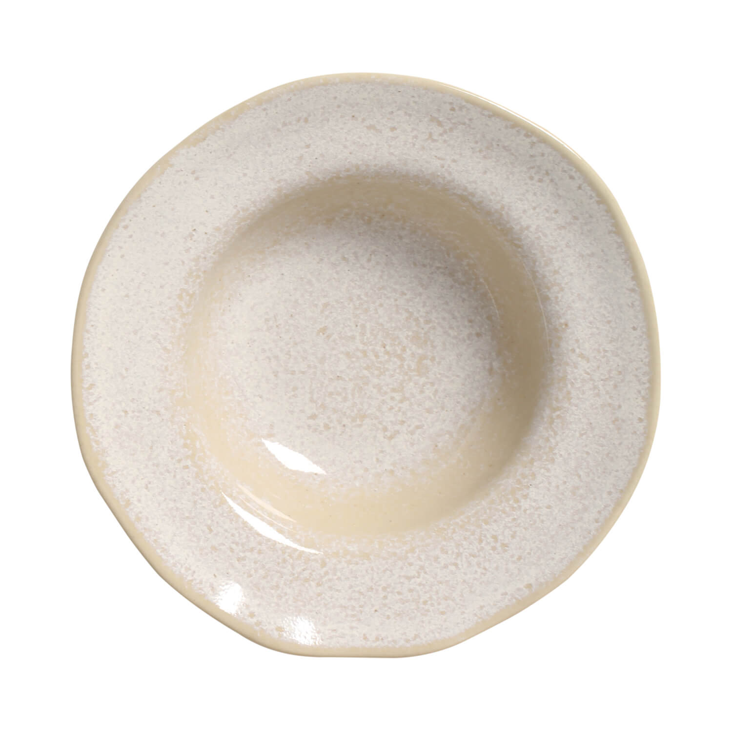 Hat  Plate Deep Rim Stoneware 19 x5.5 cm 250 ML  Latte Colour Made in Brazil Organic Shape Porto Brasil Ceramic Make a Set