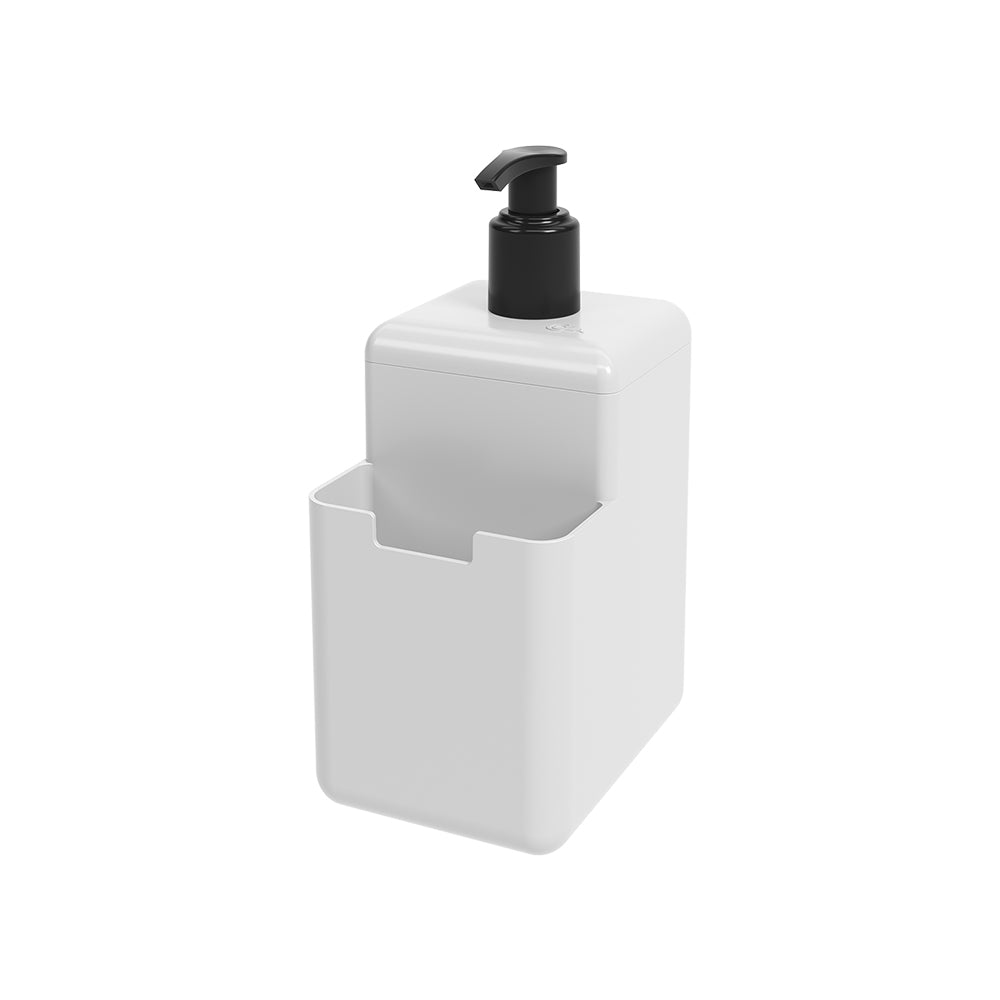 Coza Soap Dispenser White  500 ml with Sponge Holder Kitchen Made in Brazil