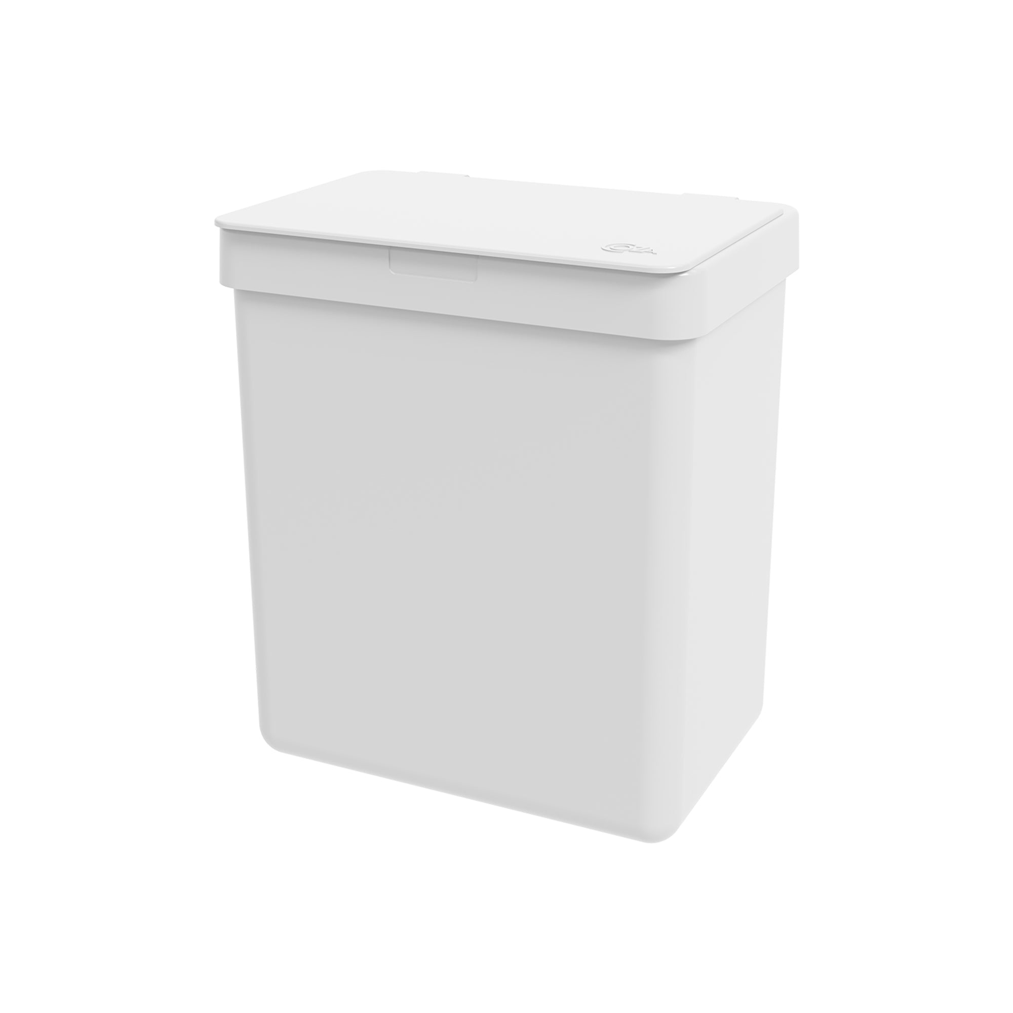 Coza Trash Bin White  with Lid and Bag Rim 16,4 x 11,8 x 18,5 cm Made in Brazil