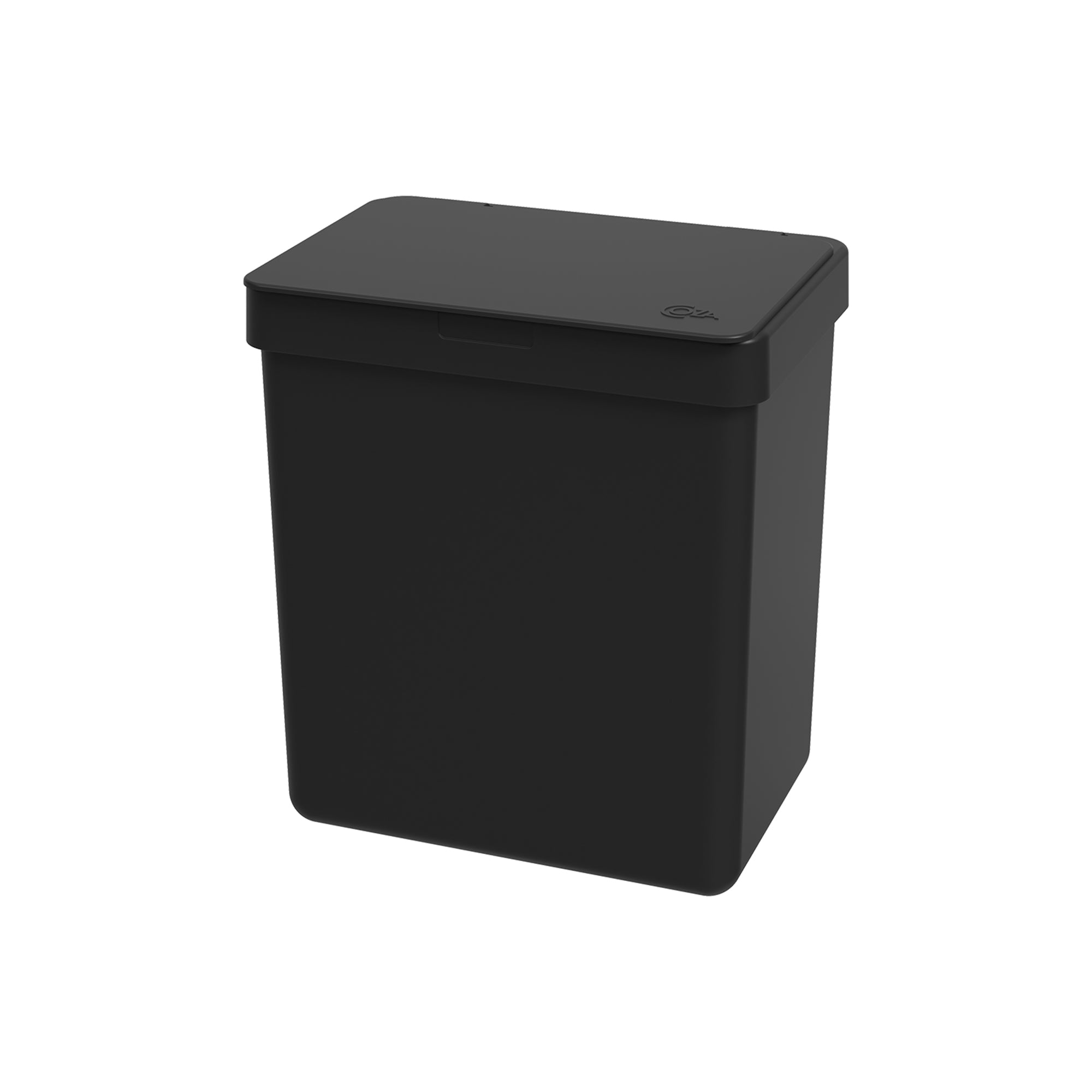 Coza Trash Bin Black   with Lid and Bag Rim 16,4 x 11,8 x 18,5 cm Made in Brazil