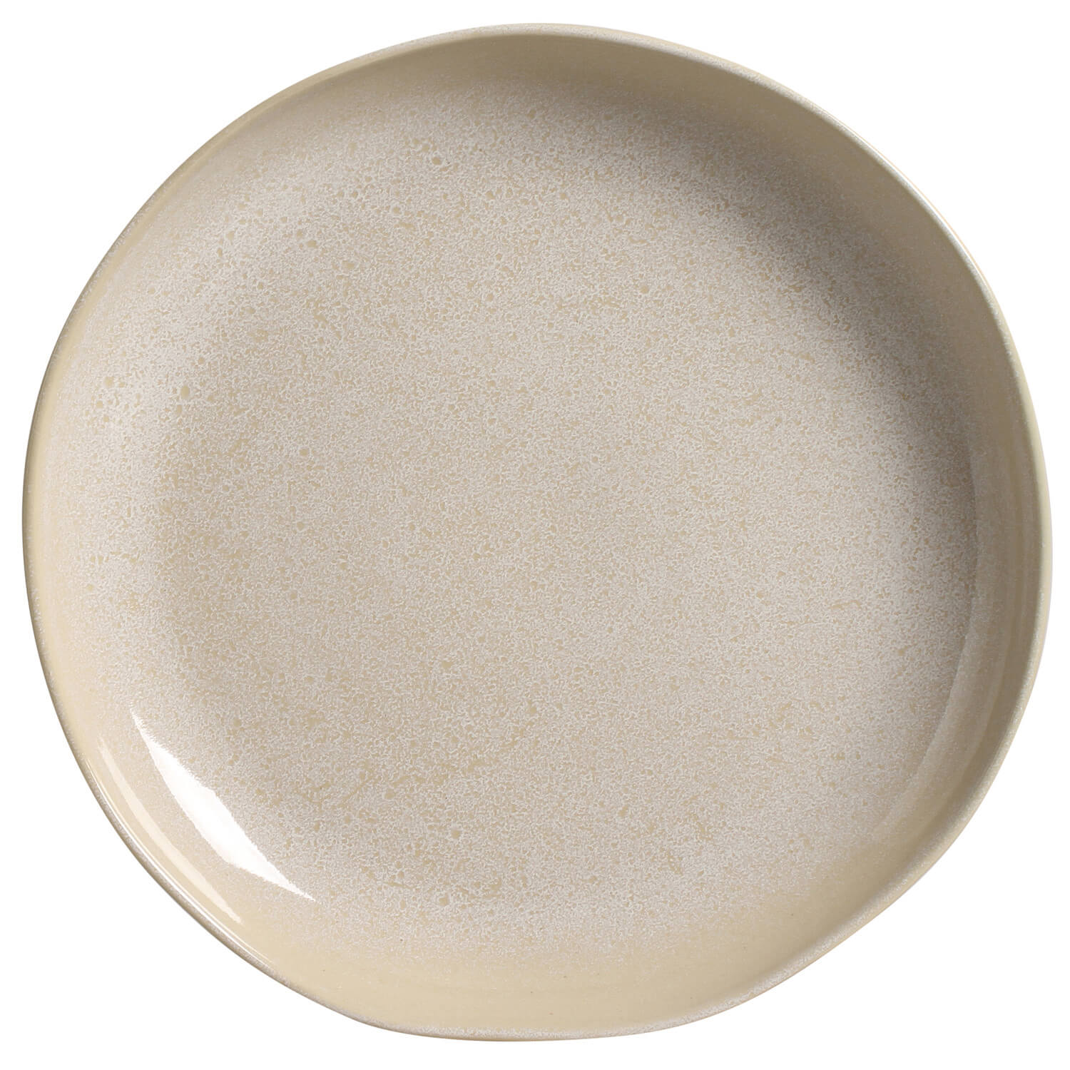 Round Serving Plate  Stoneware 36 cm  Latte Colour Made in Brazil Organic Shape Porto Brasil Ceramic Make a Set