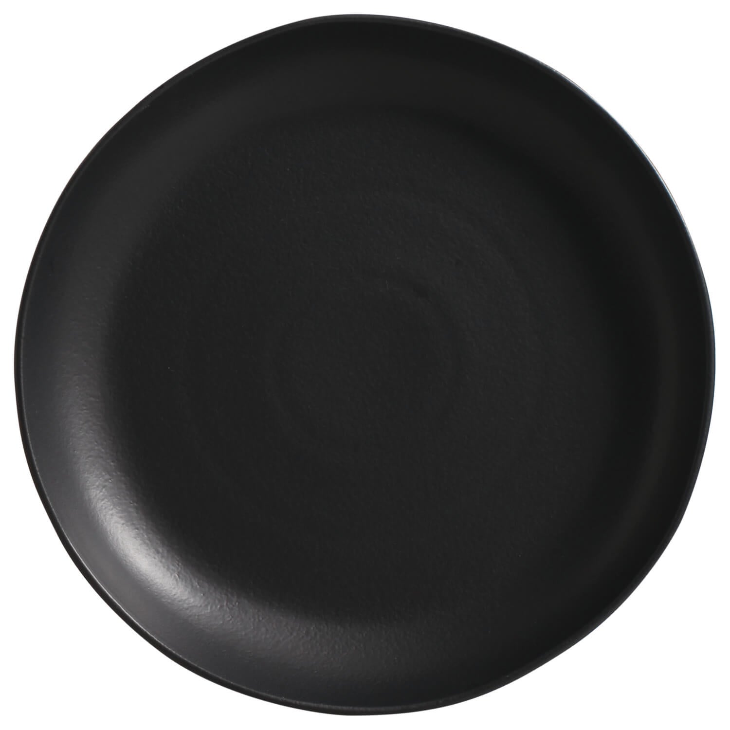 Round Serving Plate  Stoneware 36 cm  Black Matte Colour Made in Brazil Organic Shape Porto Brasil Ceramic Make a Set