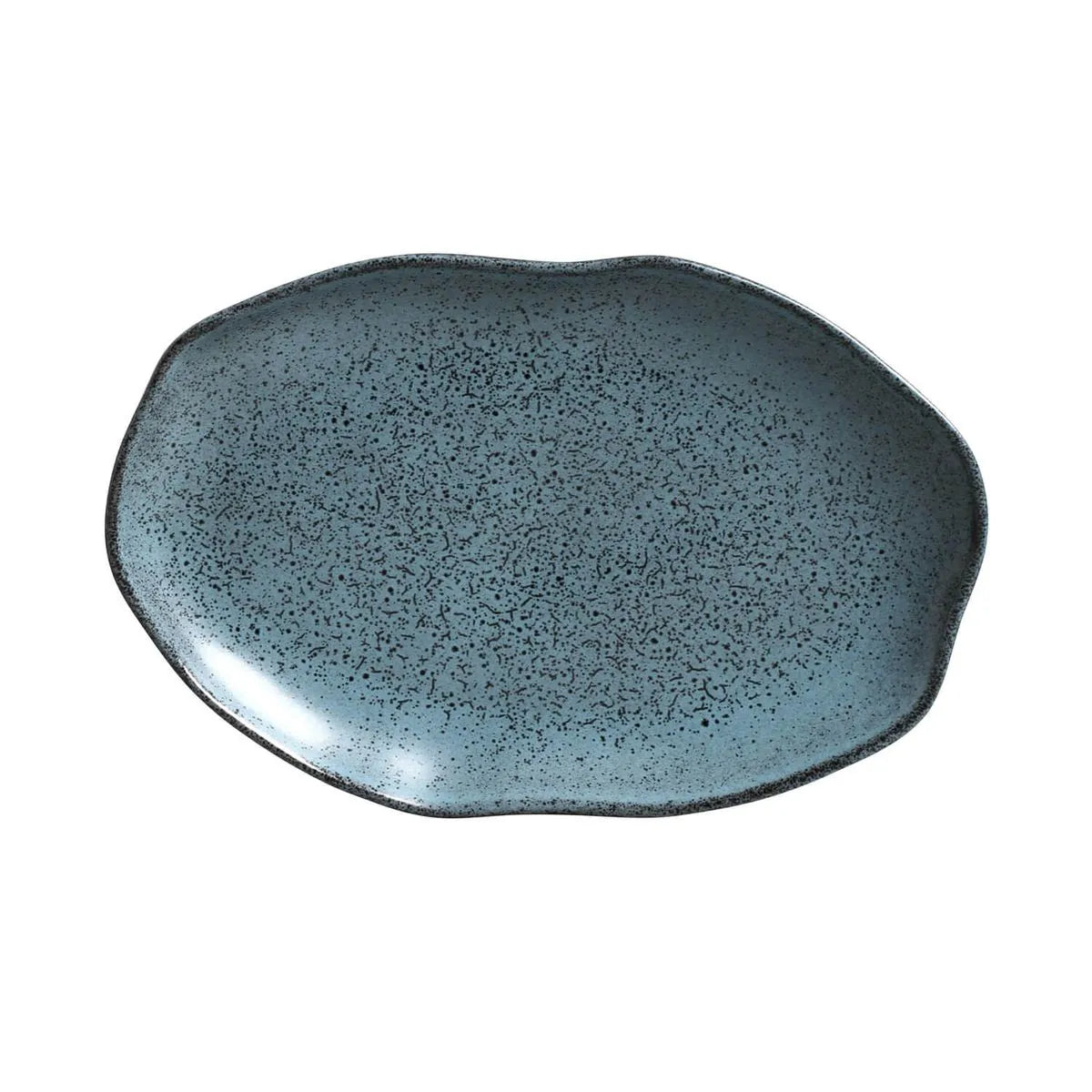 Platter Tray Shallow   Stoneware 30 cm x 20 cm  Night Sky  Colour Made in Brazil Organic Shape Porto Brasil Ceramic Make a Set