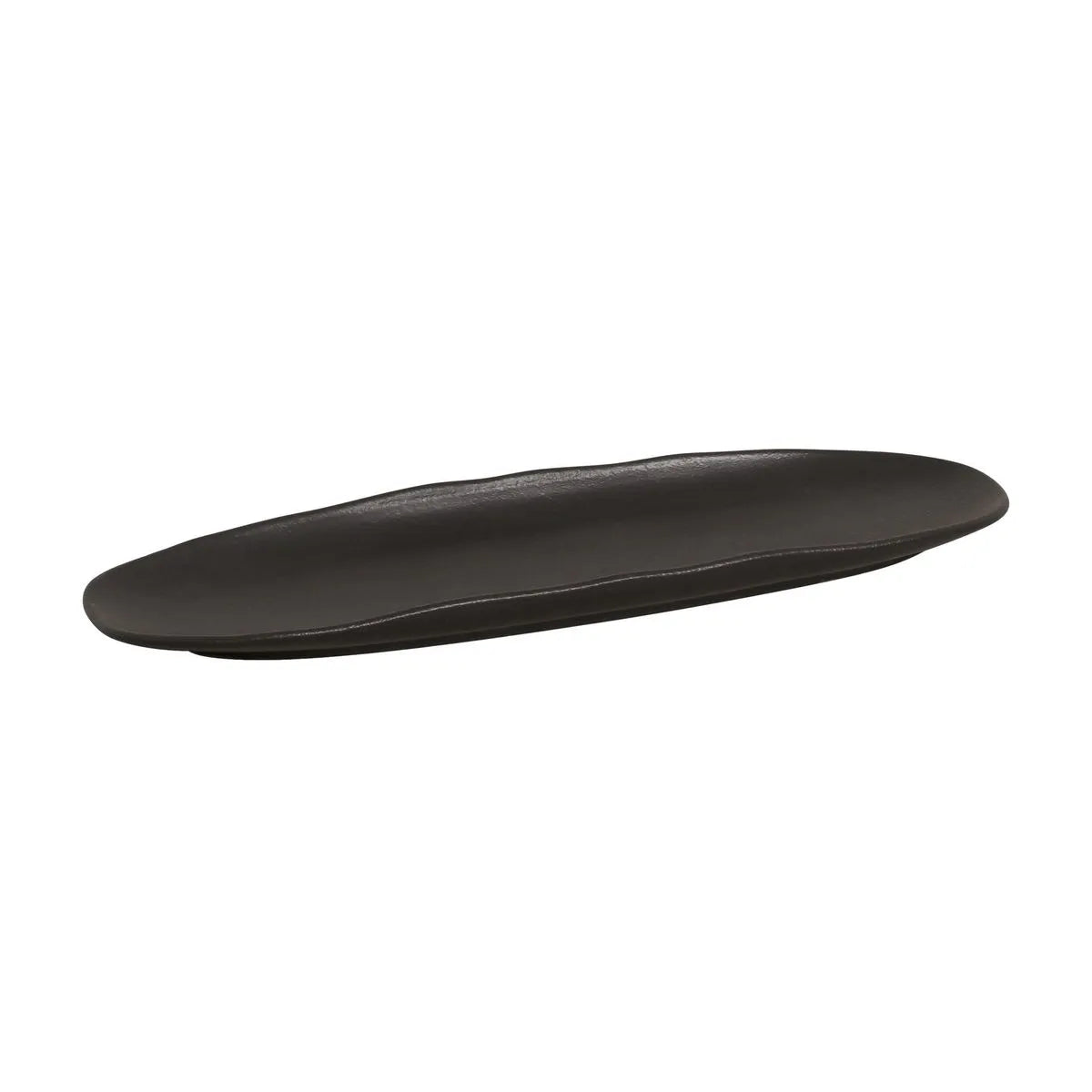 Platter Tray Oval  Stoneware 36 cm x 13 cm Black Matt Colour Made in Brazil Organic Shape Porto Brasil Ceramic Make a Set