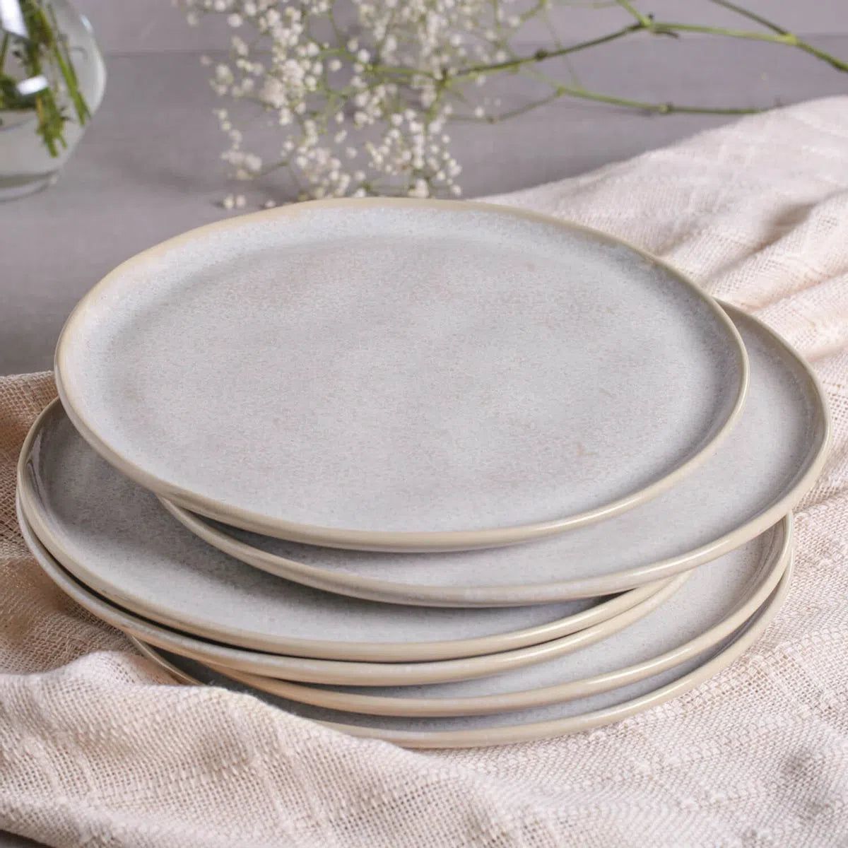 Dinner Plate Stoneware 27.5 cm Porto Brasil  Bio Shape Latte Colour Made in Brazil Ceramic Make a Set