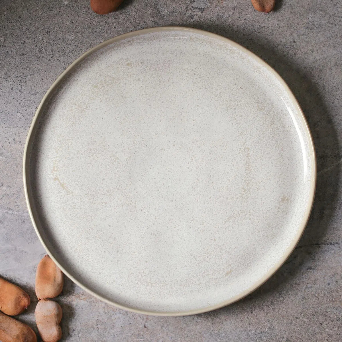 Dinner Plate Stoneware 27.5 cm Porto Brasil  Bio Shape Latte Colour Made in Brazil Ceramic Make a Set