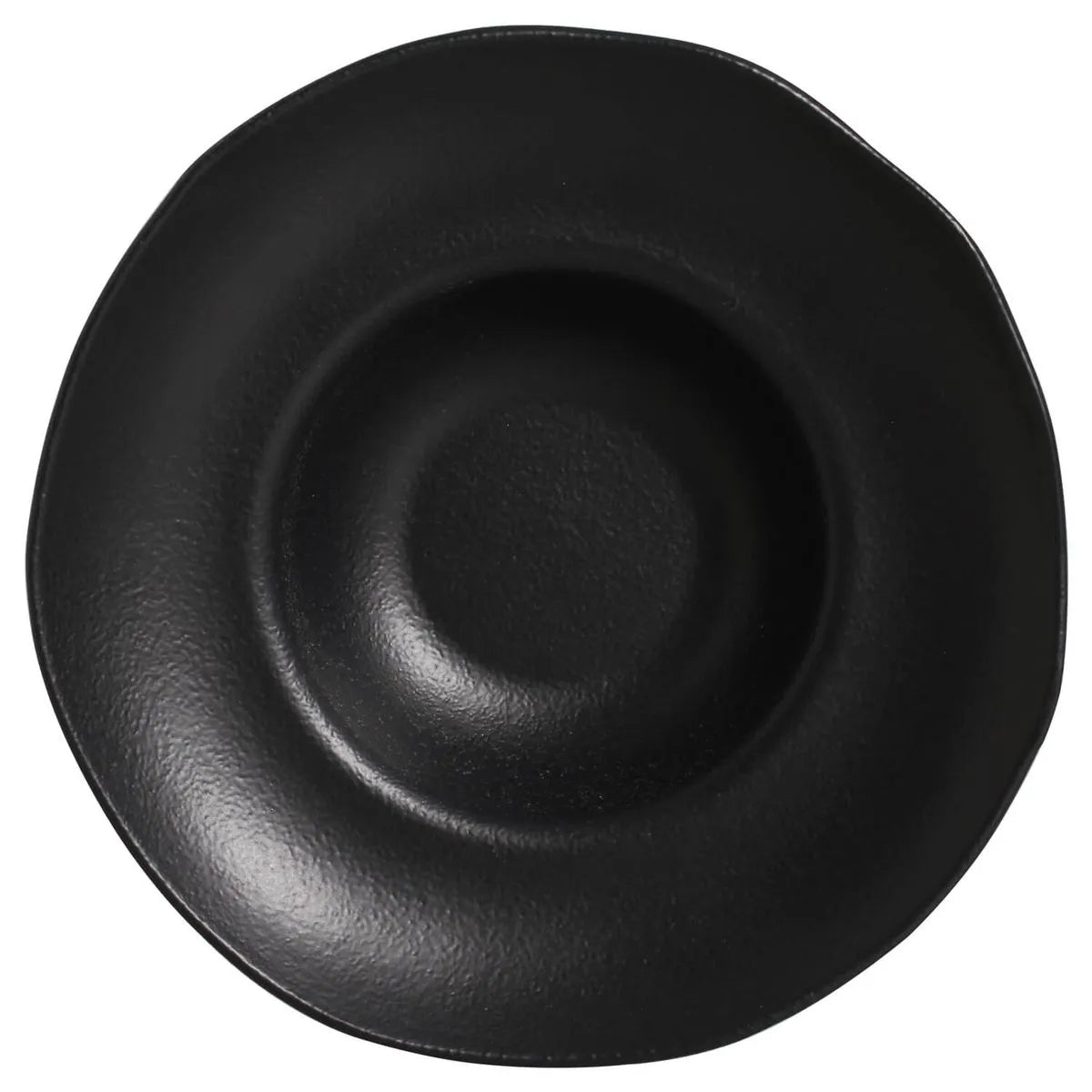 Pasta Dinner Plate Deep Rim Stoneware 28 cm  x 6,5 cm 450 ml Black Matt Colour Made in Brazil Organic Shape Porto Brasil Ceramic Make a Set