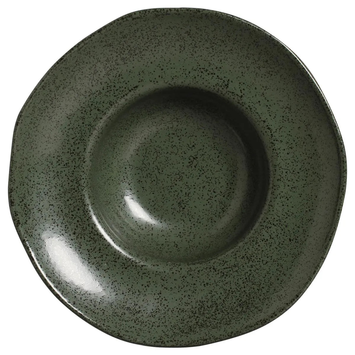 Pasta Dinner Plate Deep Rim Stoneware 28 cm  x 6,5 cm 450 ml Greenery Colour Made in Brazil Organic Shape Porto Brasil Ceramic Make a Set