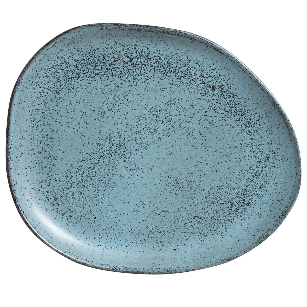 Dinner Plate Oval  Stoneware 31 cm x 24 cm x 2.5 cm  Night Sky Colour Made in Brazil Organic Shape Porto Brasil Ceramic Make a Set