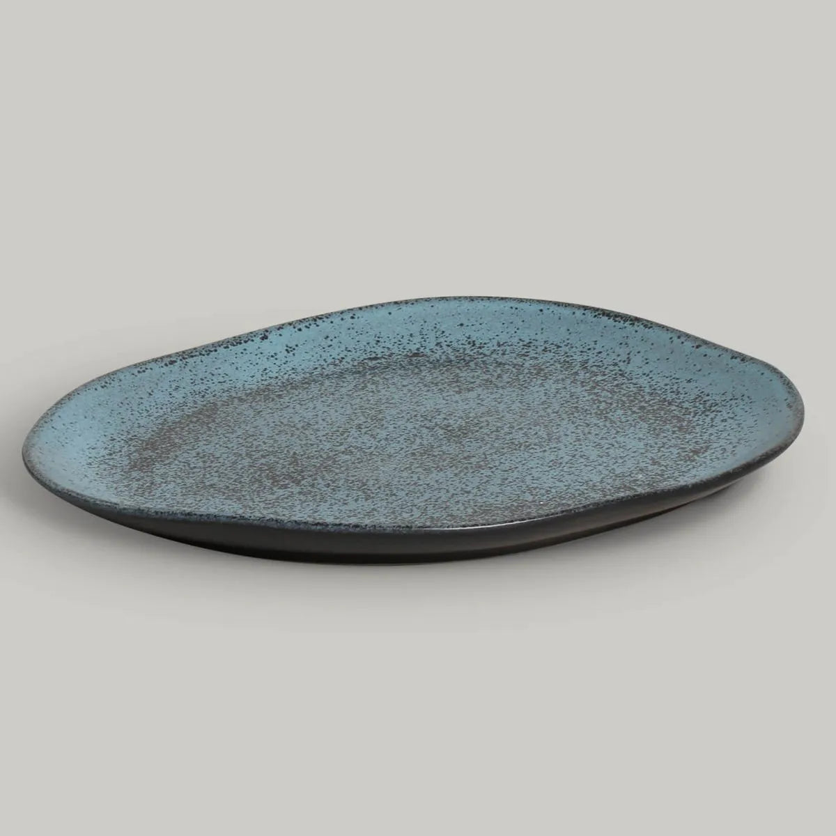 Dinner Plate Oval  Stoneware 31 cm x 24 cm x 2.5 cm  Night Sky Colour Made in Brazil Organic Shape Porto Brasil Ceramic Make a Set