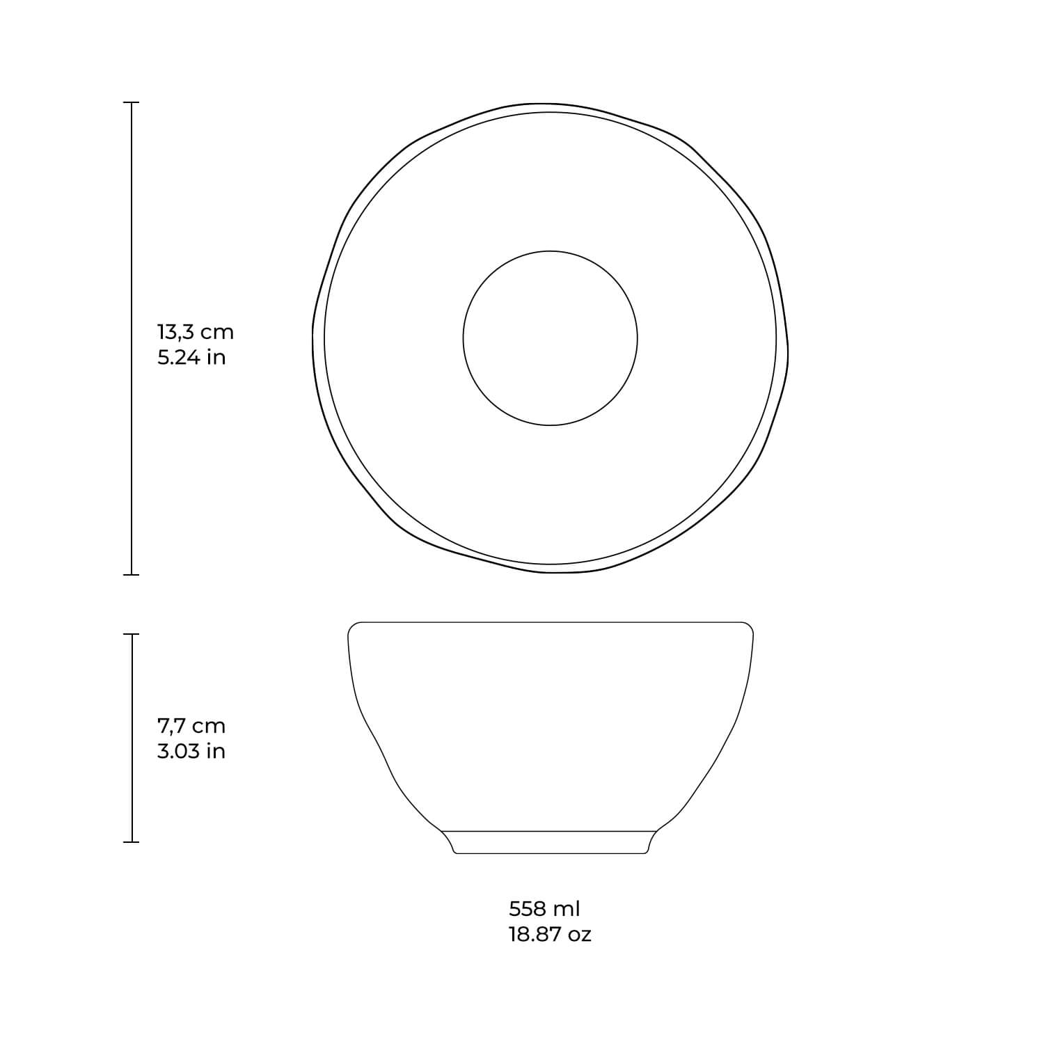 Bowl  Stoneware 13,3 cm x 7,7 cm   558 ml Black Matte Colour Made in Brazil Organic Shape Porto Brasil Ceramic Make a Set