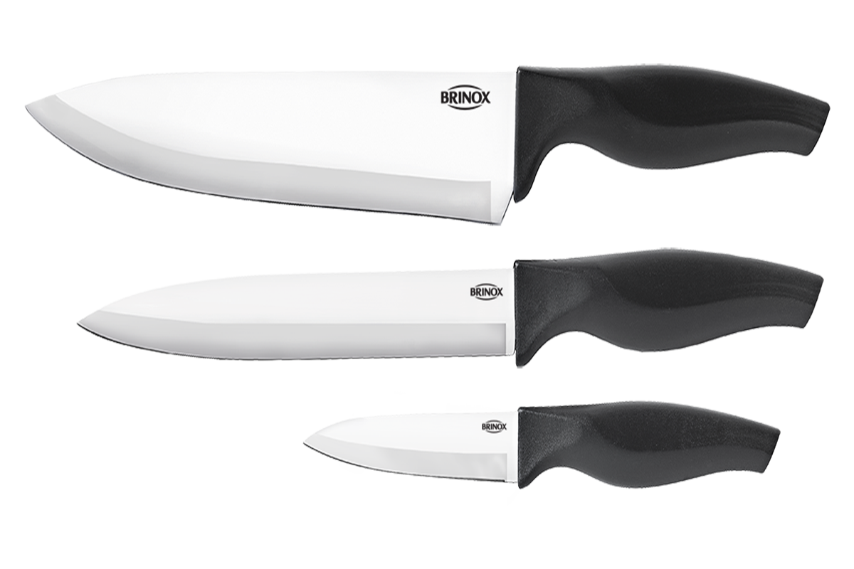 Brinox 3 pcs Knife Set - all you need affordability and functionality - precise and secure cutting.