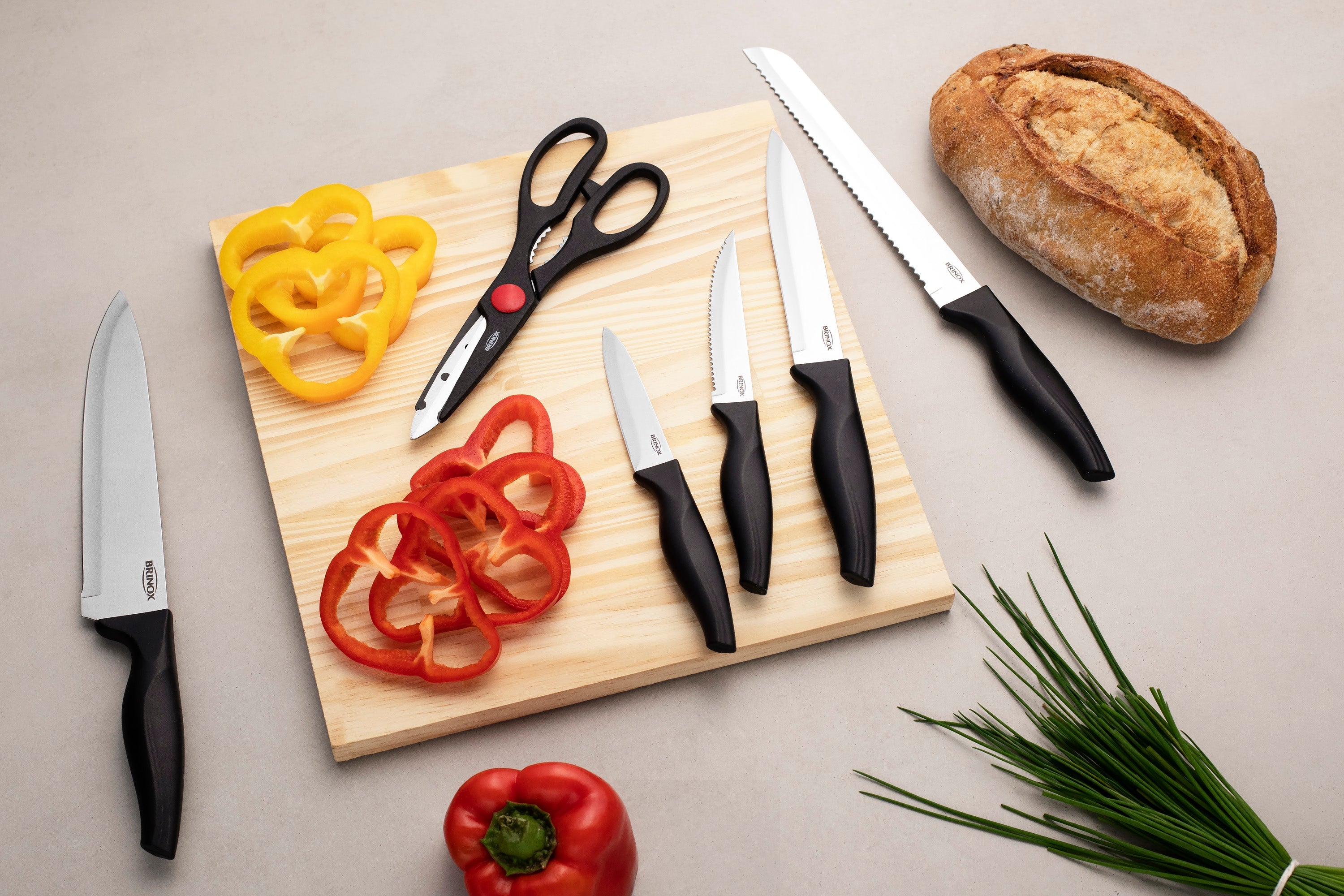 Brinox 3 pcs Knife Set - all you need affordability and functionality - precise and secure cutting.