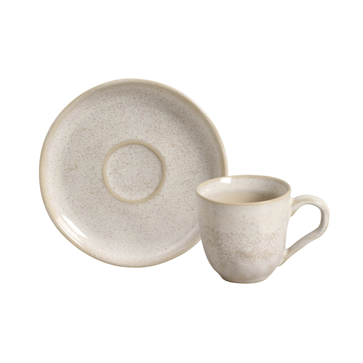 Coffee Cup with Saucer Stackable Stoneware 120 ml Latte Colour Made in Brazil Organic Shape Porto Brasil Ceramic Make a Set