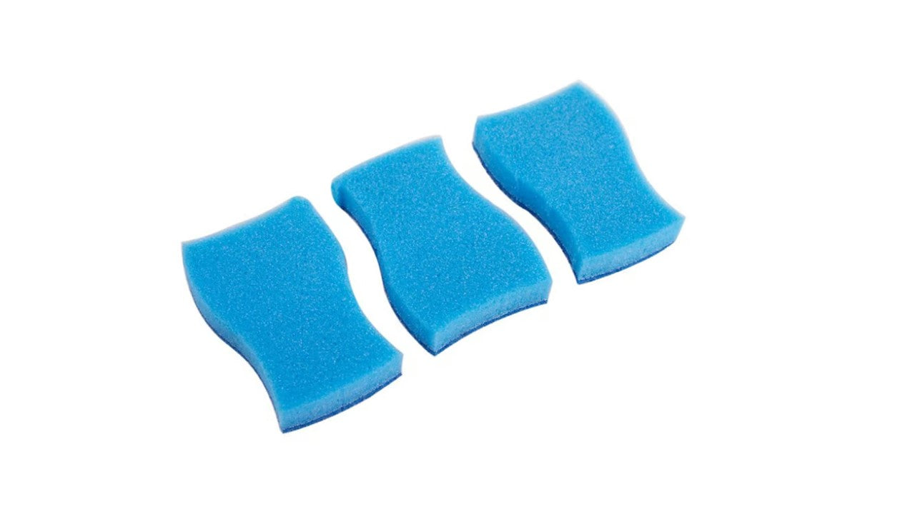 Bettanin  Blue Non-Scratch Sponge 3 pcs Pack Ergonomic Improved Shape - Silver Ions Technology that Eliminates 99.9% Bacteria - Made in Brazil