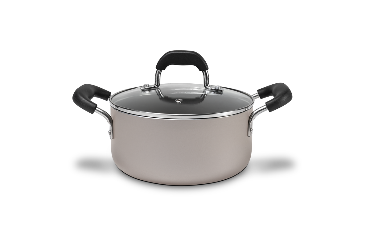 Brinox 20 cm  2.5 L Non-stick Casserole - Saffron Range - 3mm thickness - champagne colour - easy to cook and clean - Made in Brazil.