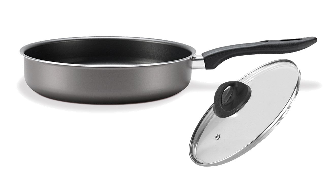 Brinox 24 cm  2 L Non-stick Saute Straight Frying Pan - dual function - easy to cook and clean - Made in Brazil.