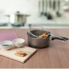 Brinox 20 cm 2.65 L Non-stick Deep Fryer with Basket - easy to clean, secure and healthy to cook - Made in Brazil.