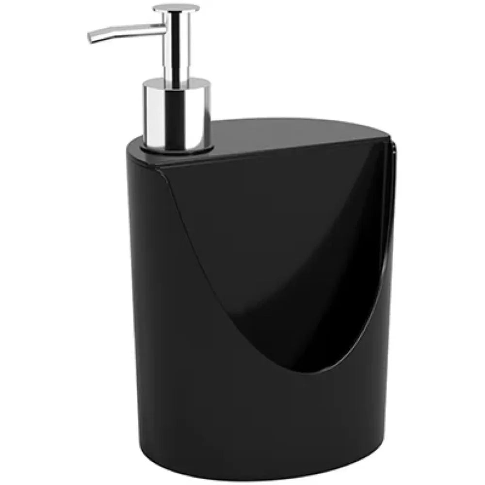 Coza Soap Dispenser Black 600 ml with Sponge Holder Kitchen Made in Brazil