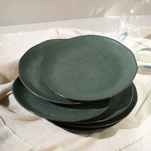 Dessert Plate Stoneware 19.5 cm Greenery Colour Made in Brazil Organic Shape Porto Brasil Ceramic Make a Set