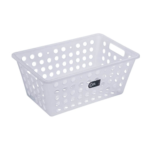 Coza Plastic Basket White  4,4 L  28,8 X 19,1 X 12,3 cm Organizer Made in Brazil